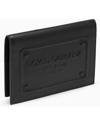 Dolce & Gabbana - Dolce&Gabbana Passport Holder With Logoed Plaque - Lyst