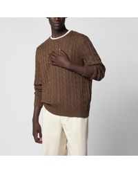 Polo Ralph Lauren - Cable-Knit Cotton Crewneck Sweater - Lyst