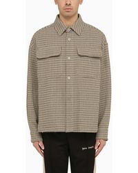 Palm Angels - Checked Shirt Jacket With Logo - Lyst