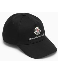 Moncler - Cappello da baseball nero con logo - Lyst