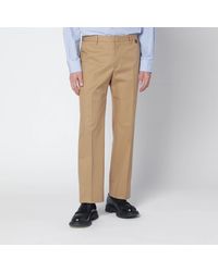 Gucci - Cotton Trousers With Web Detail - Lyst