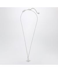 Vivienne Westwood - Platinum Orb Pendant Necklace With Crystals - Lyst