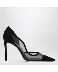 Jimmy Choo - Brigitte 100 Pumps In Suede And Mesh - Lyst