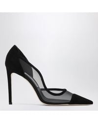 Jimmy Choo - Brigitte 100 Pumps In Suede And Mesh - Lyst