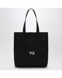 Y-3 - Schwarze Tote-Bag Aus Baumwolle Mit Logo - Lyst