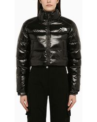The North Face - Piumino cropped lucido in nylon - Lyst