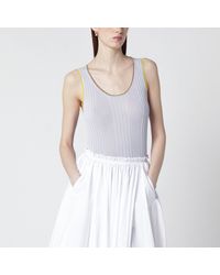 Roberto Collina - Lilac Tank Top With Gold Trim - Lyst