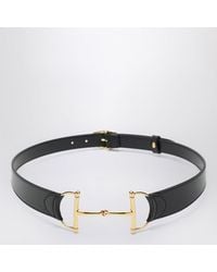 Gucci - Cintura nera con morsetto oversize - Lyst