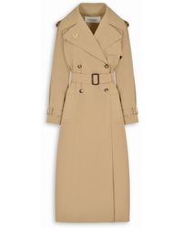 Valentino Belted Midi Trench Coat - Natural