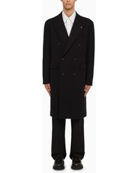 Tagliatore - Blue Wool Double Breasted Coat - Lyst