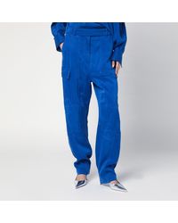 パンツ Ferragamo Electric Blue Cargo Trousers Ferragamo Electric Cargo Trousers in Blue | Lyst