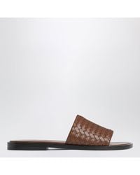 Bottega Veneta - Elio Woven Leather Mules - Lyst