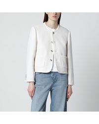 DUNST - Cream Bouclé Tweed Jacket - Lyst