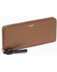 Loewe - Knot Brown Leather Zip-around Wallet - Lyst
