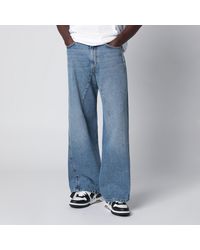 Off-White c/o Virgil Abloh - Wideleg Light Jeans With Logo - Lyst