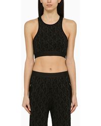 Palm Angels - Top in viscosa con logo - Lyst