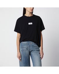 MM6 by Maison Margiela - Cotton Jersey T-Shirt With Logo Patch - Lyst