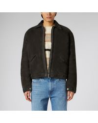 1989 STUDIO - Dark Brown Shearling Jacket - Lyst