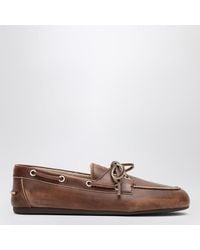 Miu Miu - Chaussures Bateau En Cuir - Lyst