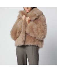 Blancha - Short Caramel Fur Jacket - Lyst