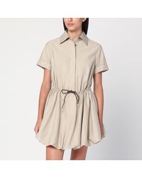 Loewe - Abito beige in cotone e seta - Lyst