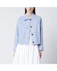 S.w.o.r.d 6.6.44 - Light Blue Leather Jacket - Lyst