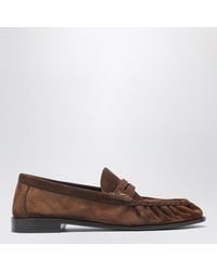 Saint Laurent - Le Loafer Dark Havana Suede Loafers - Lyst