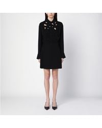 Valentino - Silk Chemisier Dress With Embroidery - Lyst