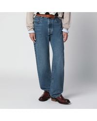 Miu Miu - Medium Jeans With Logo Embroidery - Lyst