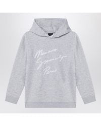 Givenchy - Sweat À Capuche Gris Avec Logo Brodé - Lyst