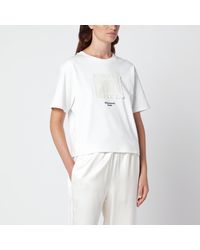 Weekend by Maxmara - Cotton T-Shirt With Lace Embroidery - Lyst