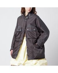 Prada - Lead-Colored Washed Re-Nylon Raincoat - Lyst