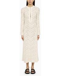 Chloé - Wool And Silk Dress With Embroidery - Lyst