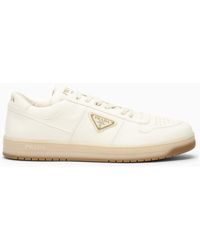 Prada - Ivory Leather Trainer Downtown - Lyst