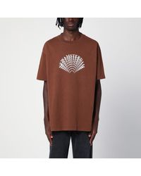 New Amsterdam Surf Association - T-Shirt Marron En Coton Avec Logo - Lyst
