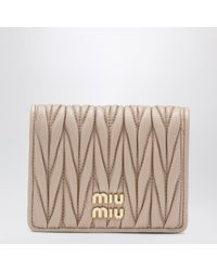 Miu Miu - Powder Matelassé Nappa Leather Wallet - Lyst