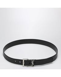Saint Laurent - Cassandre Smooth Leather Belt - Lyst