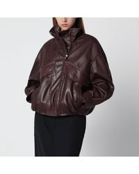 Nour Hammour - Roland Ebony Leather Bomber Jacket - Lyst