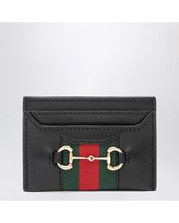 Gucci - Web Kartenetui Mit Horsebit Aus Leder - Lyst