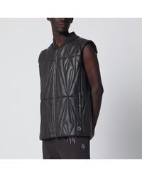 Moncler - Faux Leather Zipup Vest - Lyst