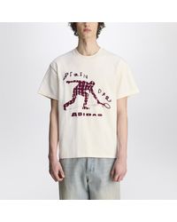 adidas x Brain Dead - Ivory Cotton T-shirt With Logo - Lyst