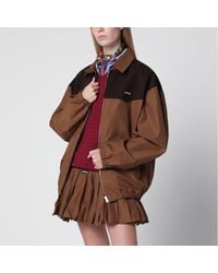Miu Miu - Oversized Vichy Check Blouson - Lyst