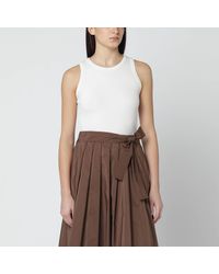 Weekend by Maxmara - Ivory Cotton-Blend Tank Top - Lyst