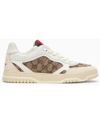 Gucci - Sneaker re-web in tessuto gg avorio/beige/ebano - Lyst