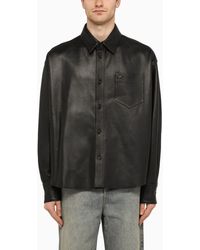 Ami Paris - Leather Long Sleeved Shirt - Lyst