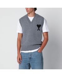 Ami Paris - Grauer Ami De Coeur Pullunder Aus Wolle - Lyst