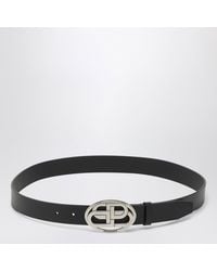 Balenciaga - Leather Oval Bb Belt - Lyst