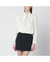 Max Mara - Ivory Silk Charmeuse Blouse - Lyst