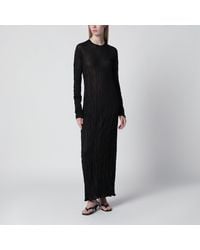 TOTEME - Crinkled Knit Maxi Dress With Long Sleeves - Lyst