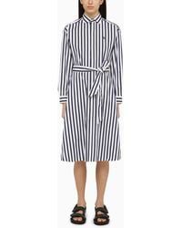 Polo Ralph Lauren - Navy Blue/white Striped Cotton Shirt Dress - Lyst